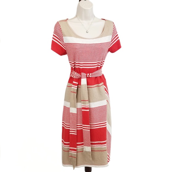 Anthropologie Dresses & Skirts - Anthropologie Lilka dress stripes orange tan L
